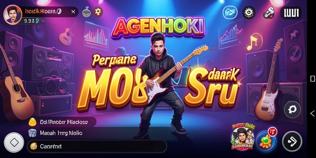 Tampilan menarik dari gameplay AGENHOKI yang penuh musik.