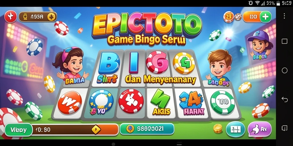 Tampilan gameplay EPICTOTO dengan kartu Bingo yang menarik.