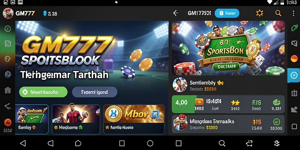 Tangkapan layar GM777 dengan gameplay seru dari taruhan olahraga.