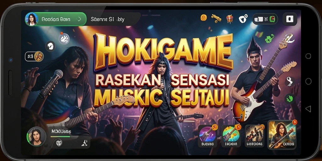 Screenshot HOKIGAME menampilkan gameplay musik yang mendebarkan.