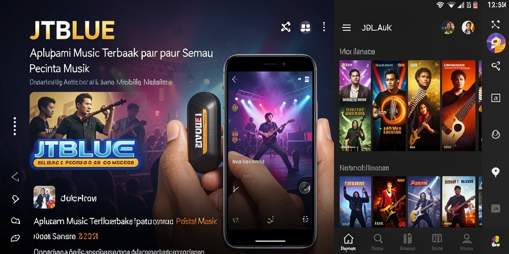 Screenshot JTBLUE menampilkan pengguna menikmati pengalaman musik yang interaktif.