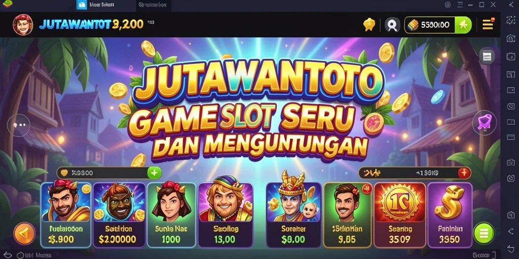Screenshot gameplay Slot JUTAWANTOTO yang menarik dan penuh warna.