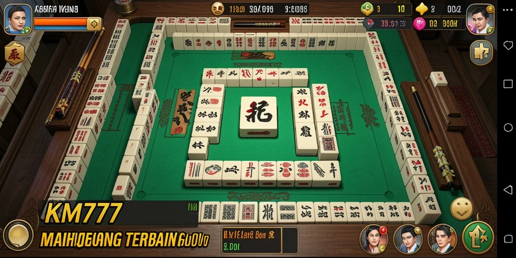 Screenshot gameplay KM777 yang menarik menampilkan momen mencocokkan ubin Mahjong.