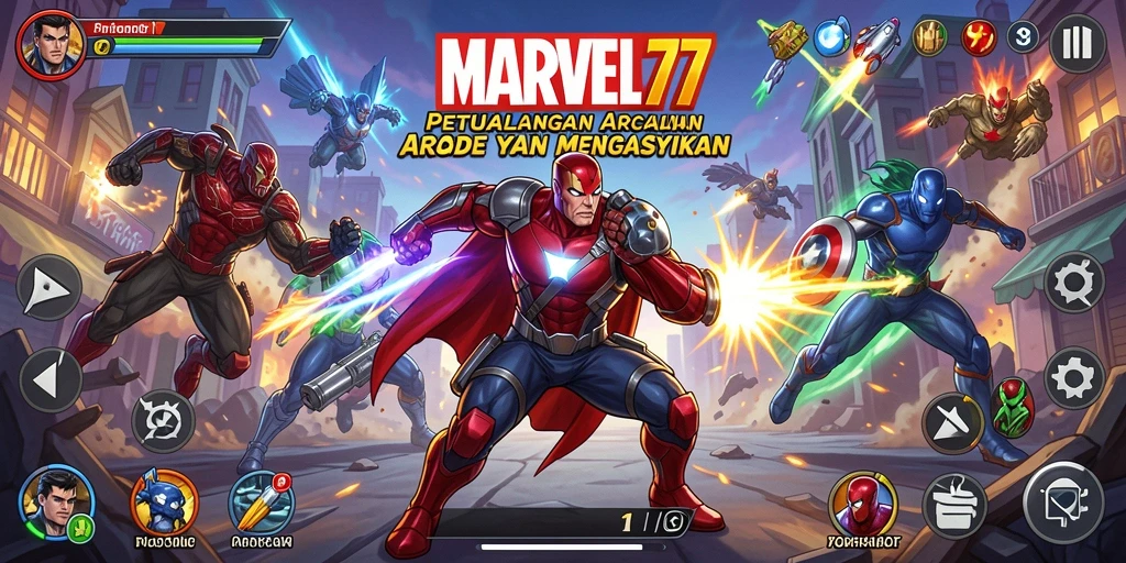 Screenshot dari gameplay MARVEL77 yang penuh aksi.