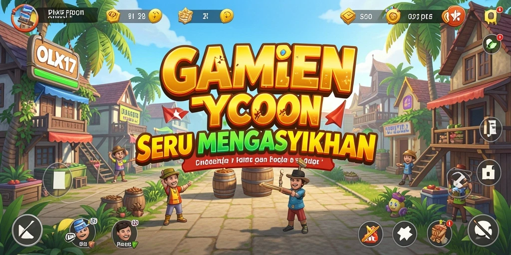 Tampilan gameplay menarik dari OLX17 yang menunjukkan manajemen bisnis.