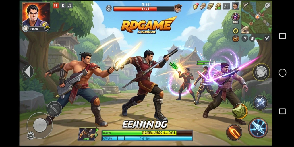 Tampilan gameplay seru dalam RPGAME dengan berbagai cabang olahraga.