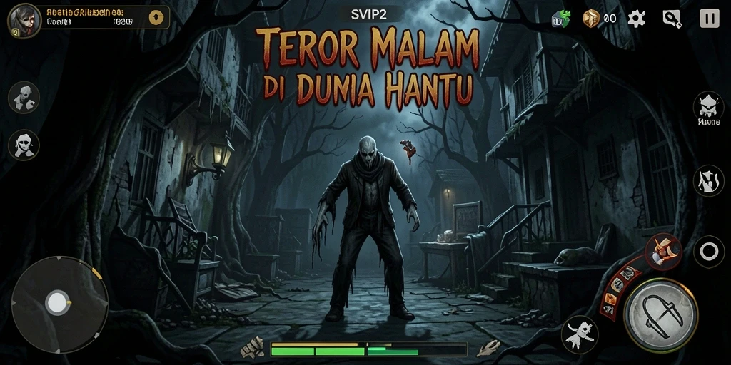 Screenshot menampilkan gameplay menegangkan di dunia horror.