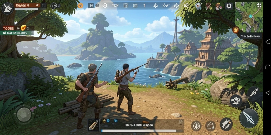 Gameplay TO288 yang menunjukkan eksplorasi dunia terbuka yang luas.